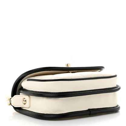 Chanel Caviar Quilted Mini Round Messenger Flap White Black 4 of 11