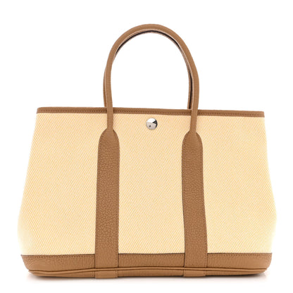 Hermes Twill H Negonda Garden Party 30 TPM Ecru Jaune De Naples Biscuit 1 of 9