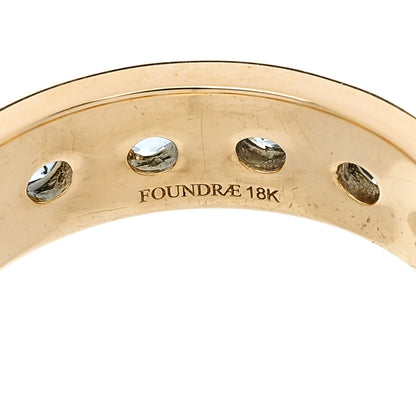 Foundrae 18K Yellow Gold Aquamarine Gemstone Band Ring 54 7 4 of 4