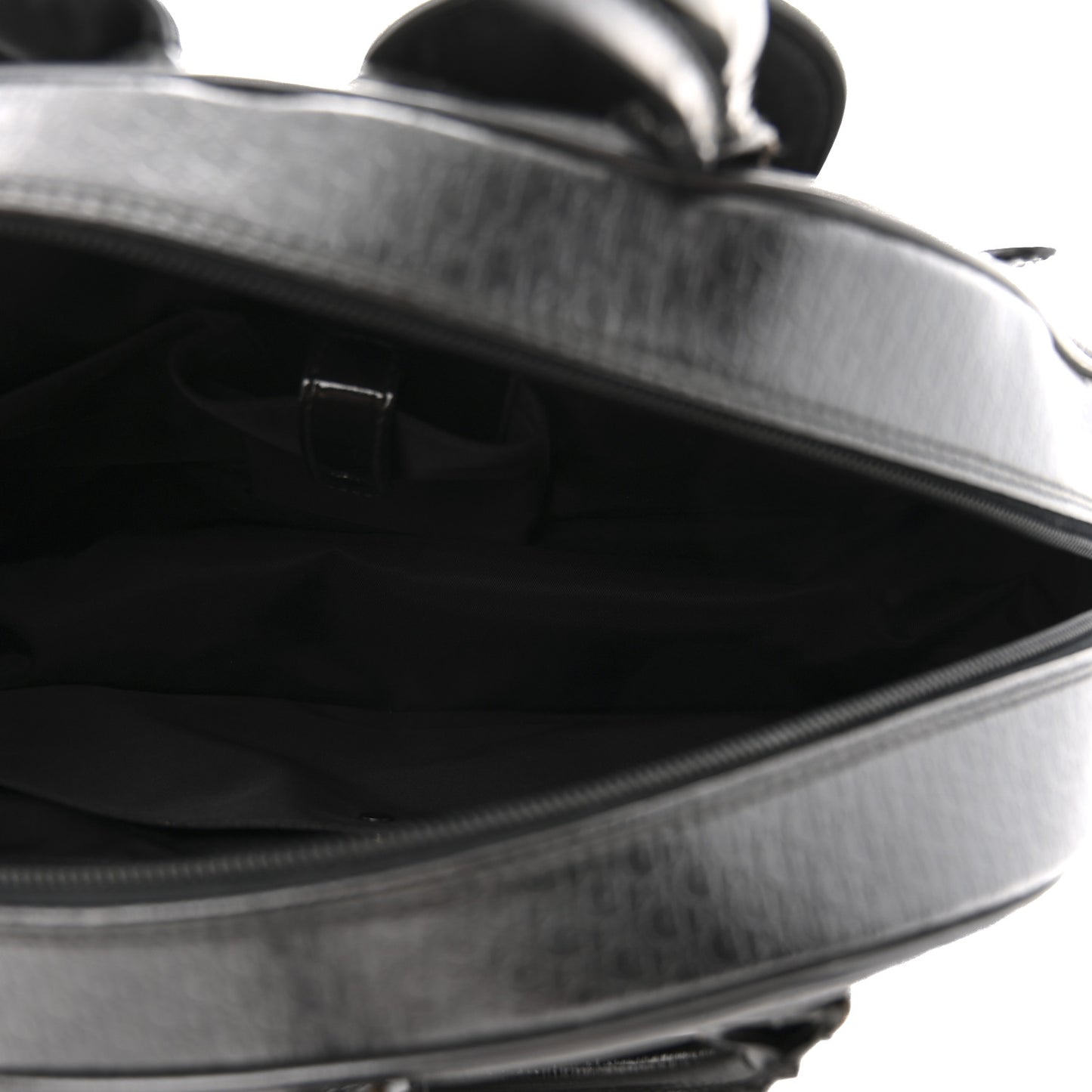 Patent Calfskin Embossed Saddle Bowler Black
