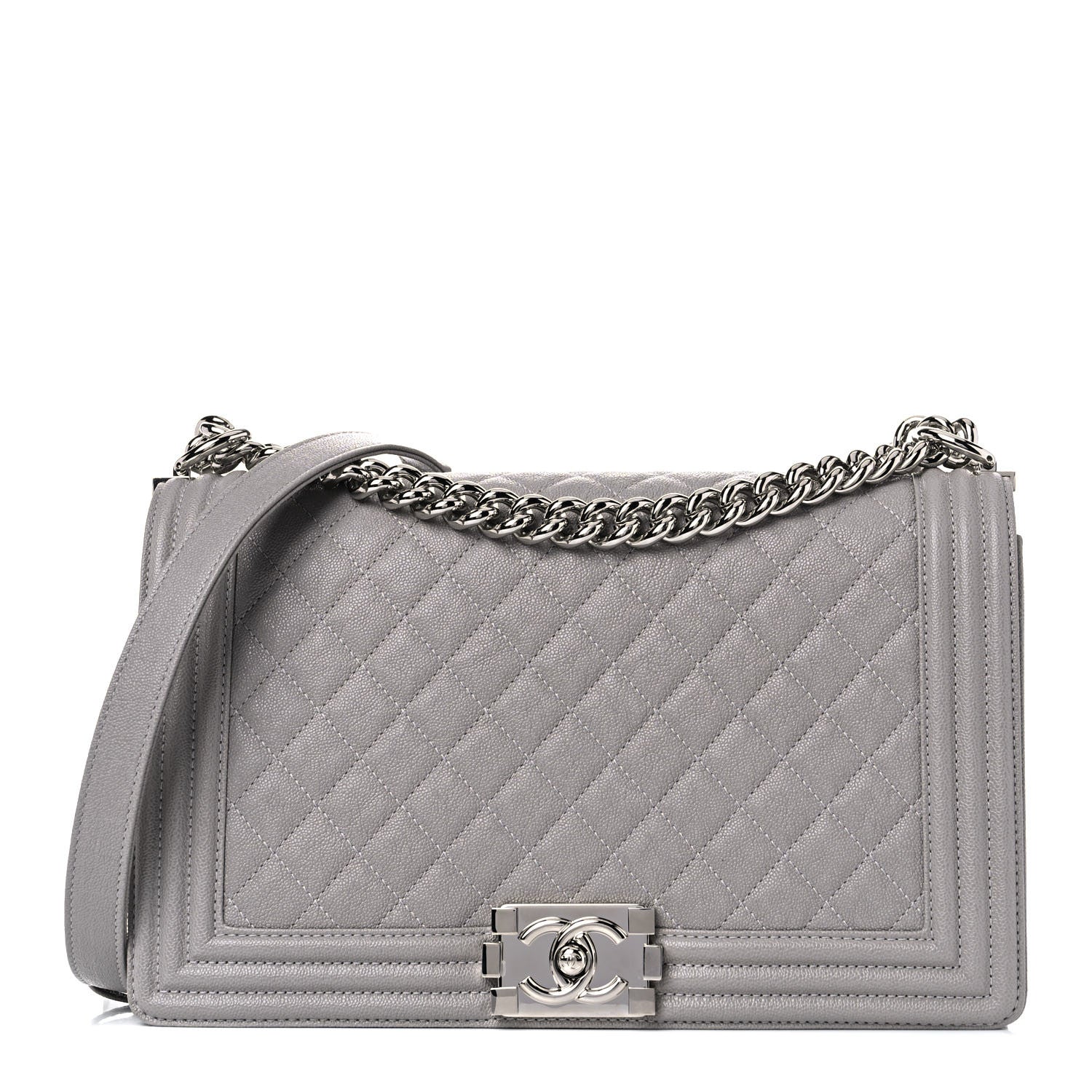 Chanel Caviar Quilted New Medium Boy Flap Grey 1 of 8