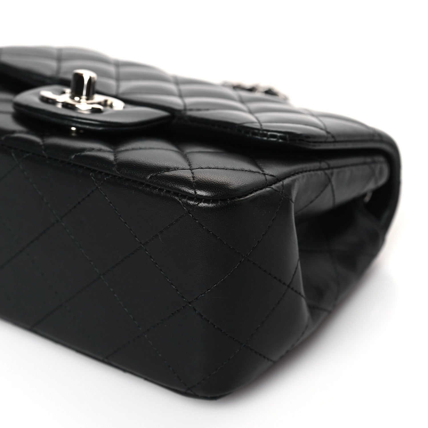Chanel Lambskin Quilted Mini Square Flap Black 9 of 11