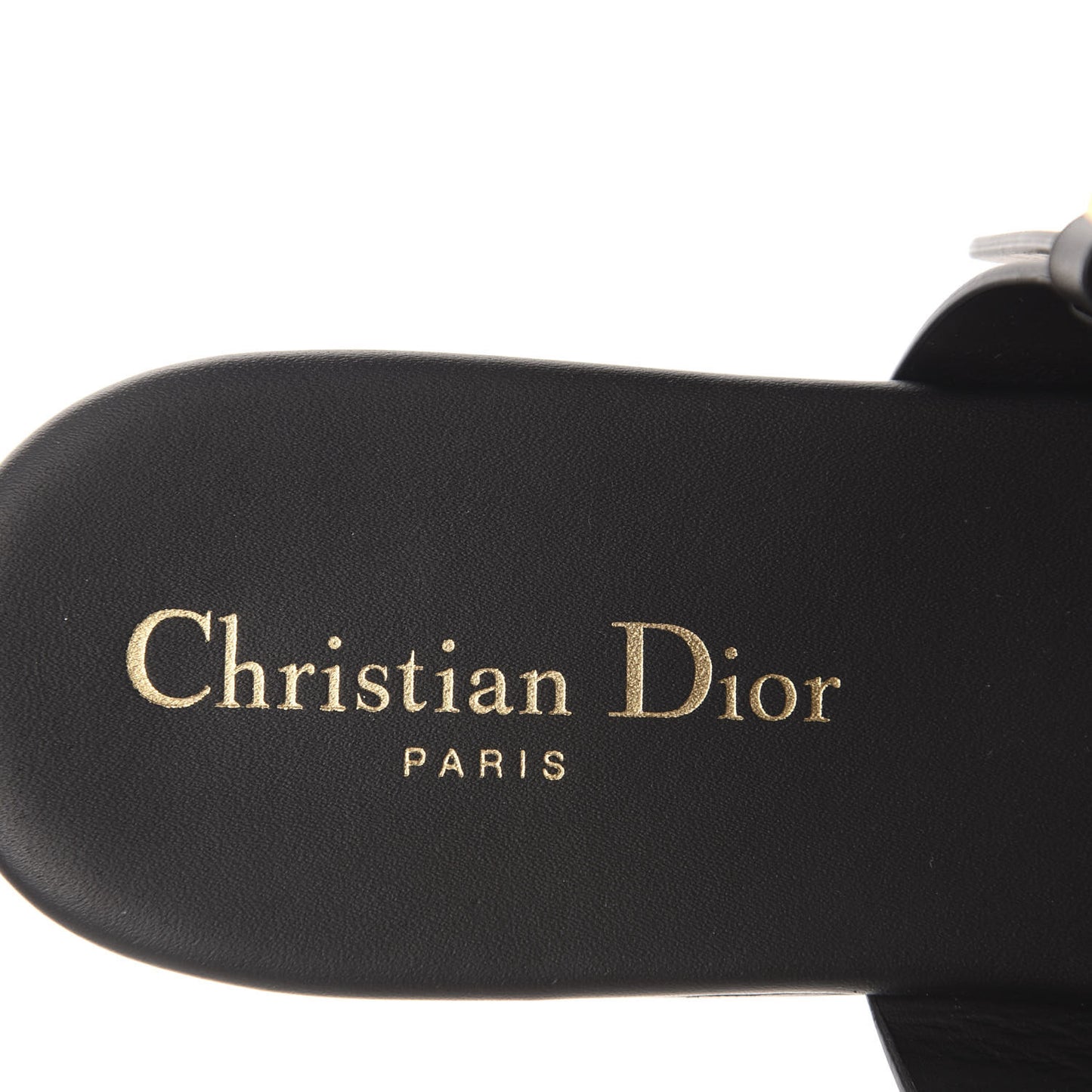 Calfskin D-Dior Slide Flat Sandals 40 Black