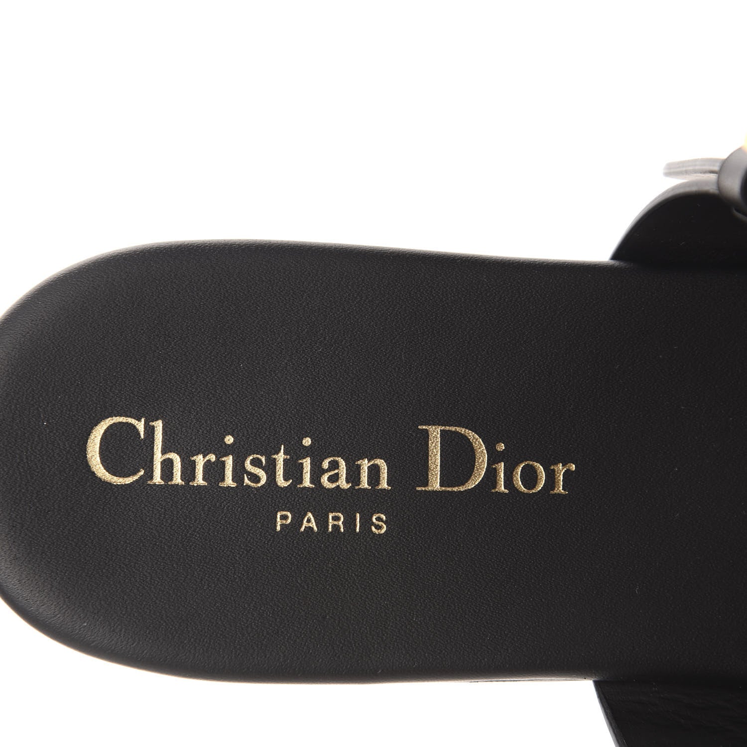 Christian Dior Calfskin D-Dior Slide Flat Sandals 40 Black 8 of 10