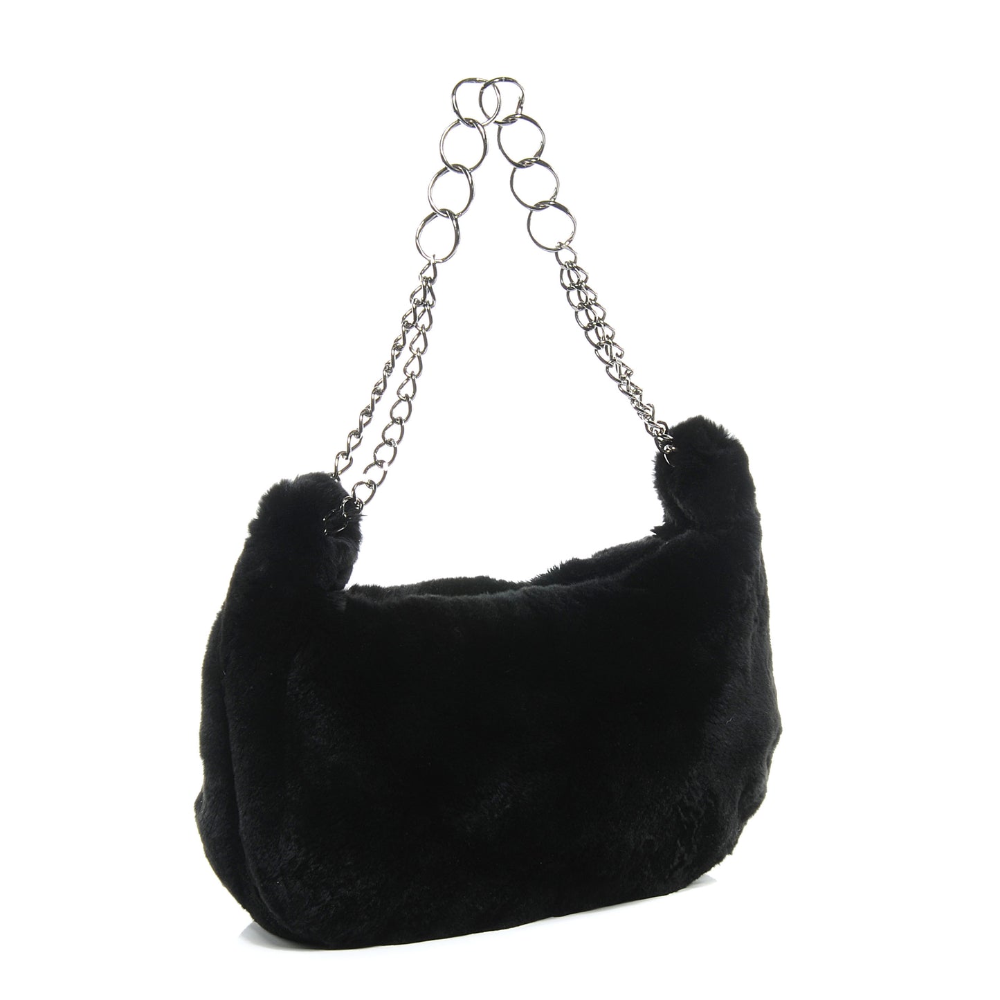 Rabbit Fur Hobo Black