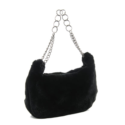 Chanel Rabbit Fur Hobo Black 3 of 7