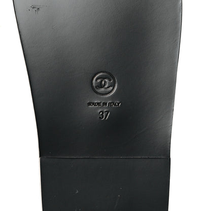 Chanel Lambskin Quilted Velcro Dad Chain CC Slide Sandals 37 Black 7 of 10