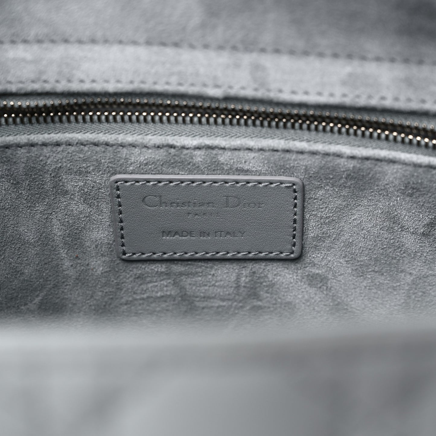 Ultra Matte Calfskin Cannage Large Lady Dior Grey Stone