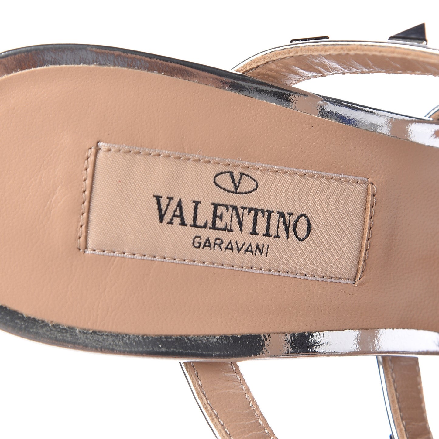Metallic Pebbled Calfskin Rockstud 90mm Cage Mules 37 Silver