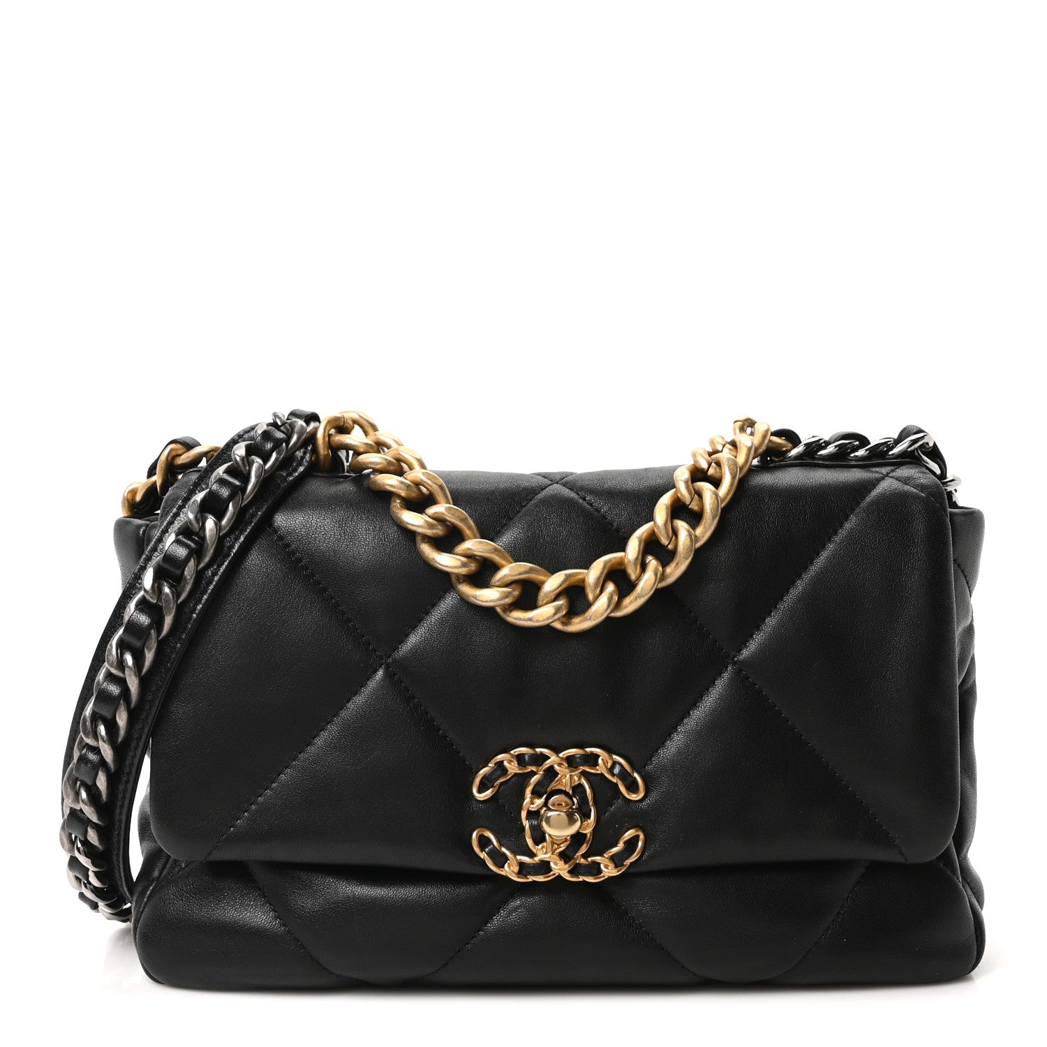 Chanel Lambskin Quilted Medium Chanel 19 Flap Black 1 of 10