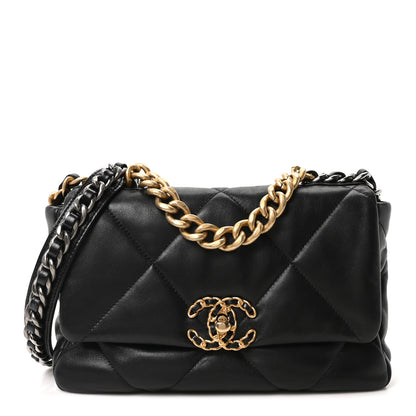Chanel Lambskin Quilted Medium Chanel 19 Flap Black 1 of 10