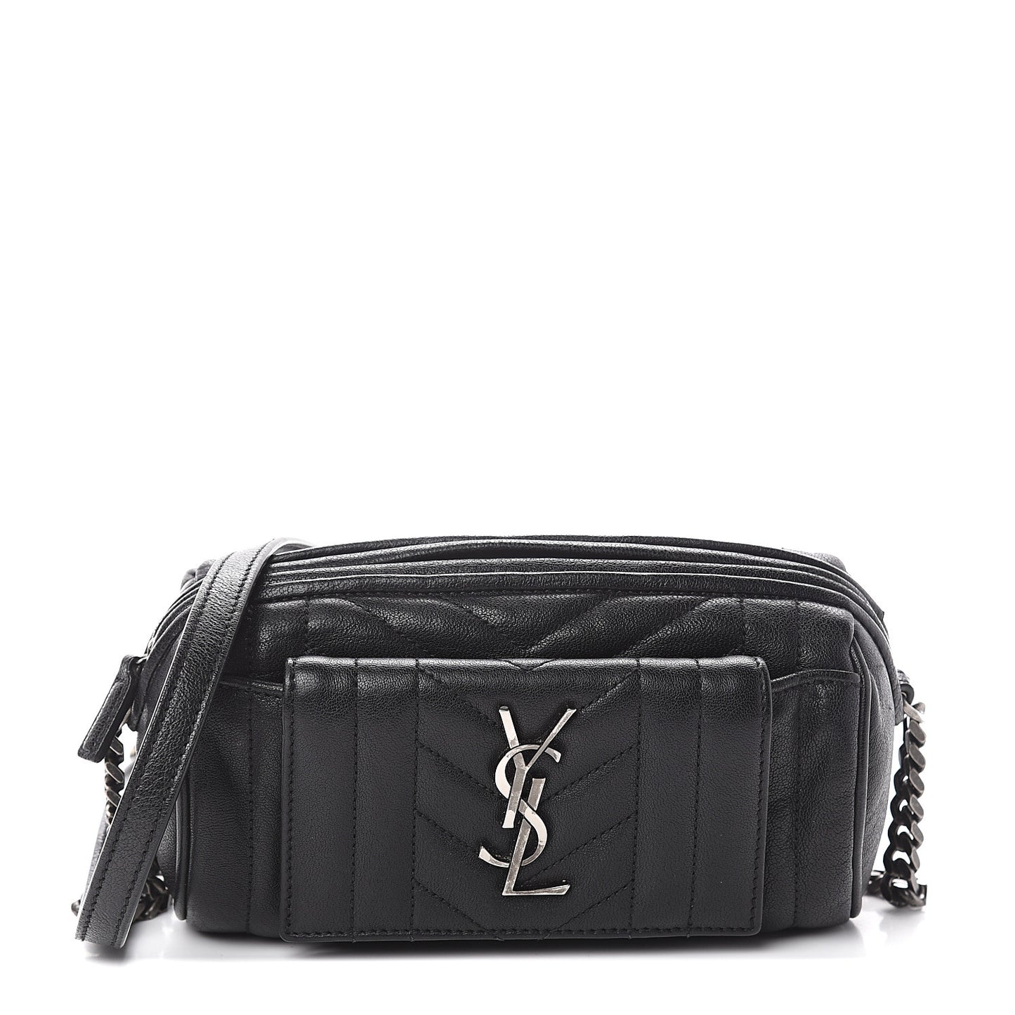 Lambskin Matelasse Monogram East West Rider Bag Black