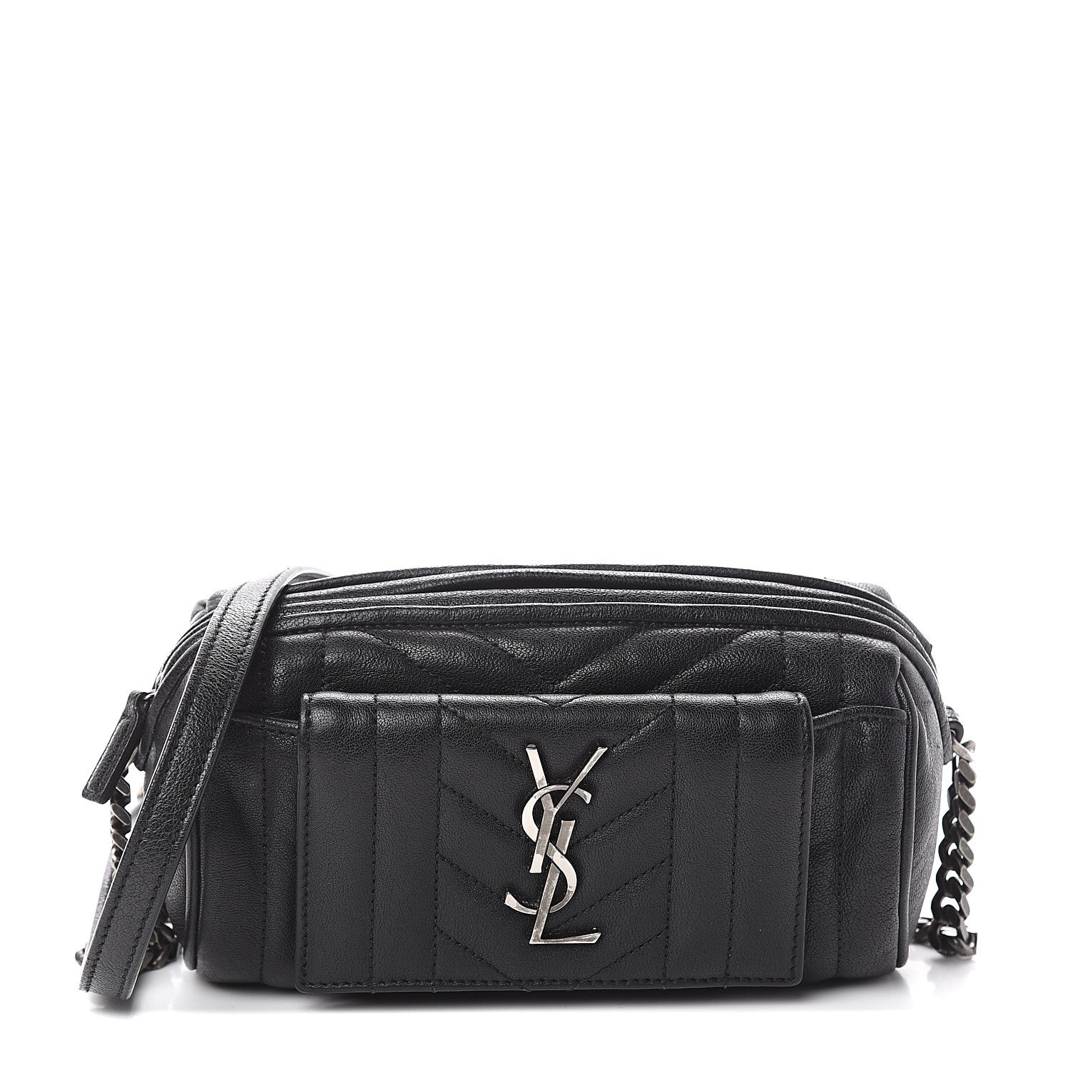 Saint Laurent Lambskin Matelasse Monogram East West Rider Bag Black 1 of 8