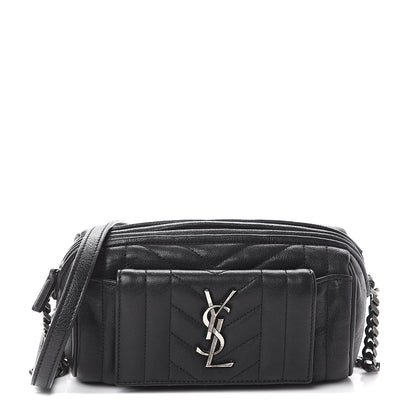 Saint Laurent Lambskin Matelasse Monogram East West Rider Bag Black 1 of 8