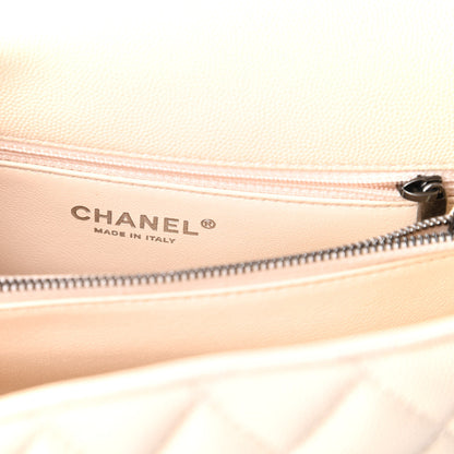 Chanel Caviar Lizard Quilted Medium Coco Handle Flap White 8 of 10