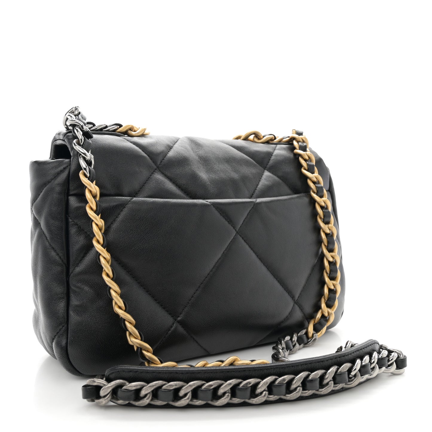 Lambskin Quilted Medium Chanel 19 Flap Black