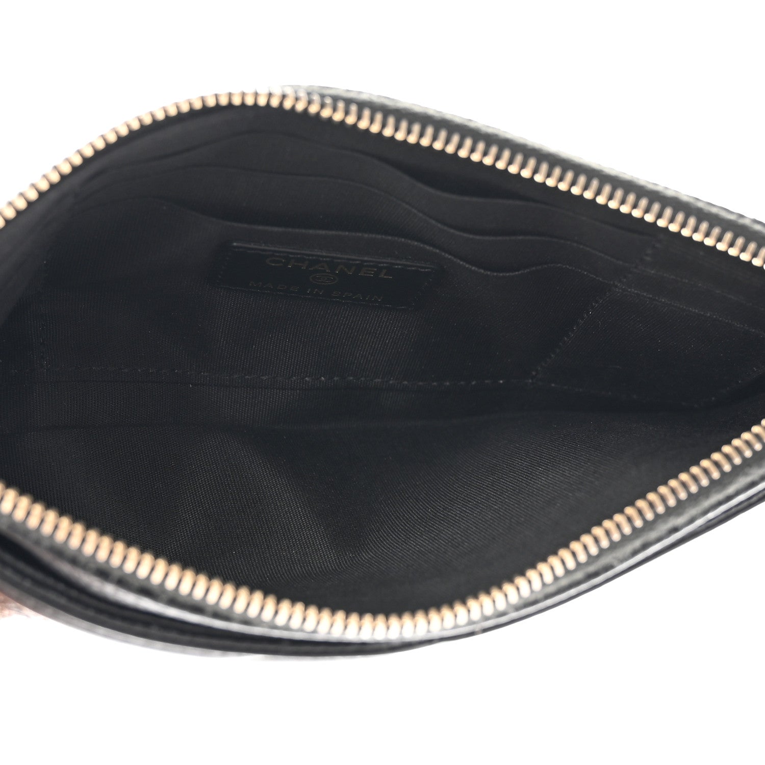 Chanel Caviar Quilted Filigree Zip Pouch Black 5 of 12