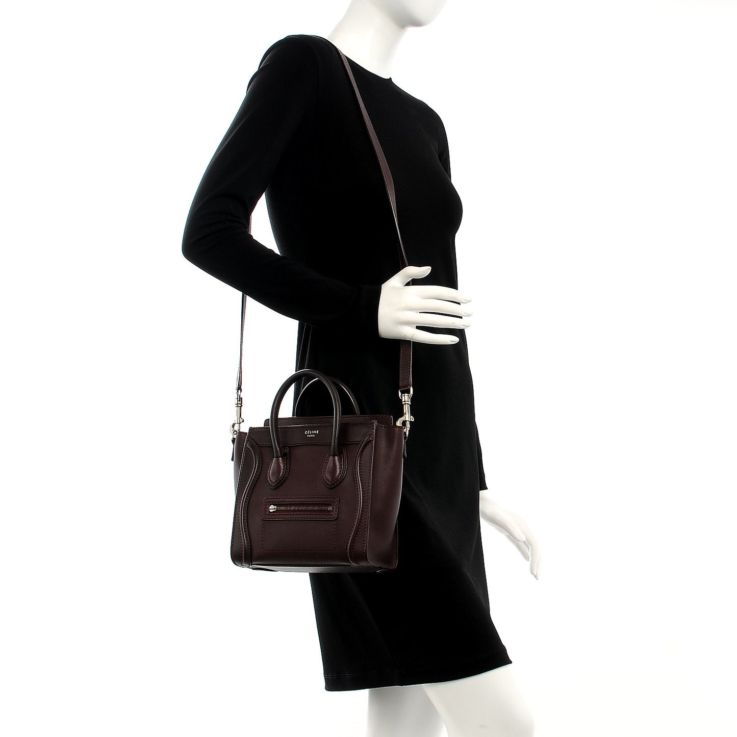 Smooth Calfskin Nano Luggage Burgundy