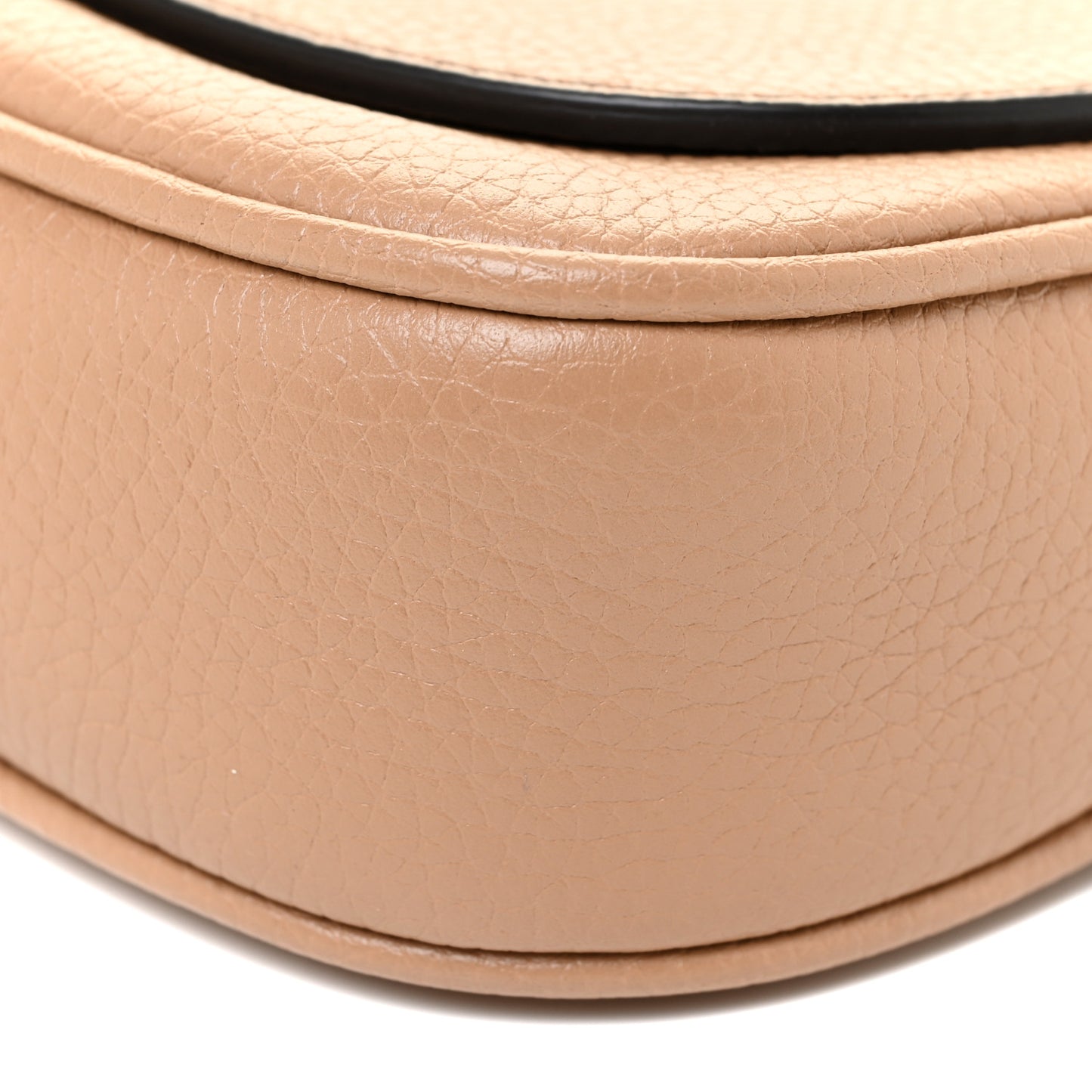 Pebbled Calfskin Medium Soho Flap Crossbody Camelia