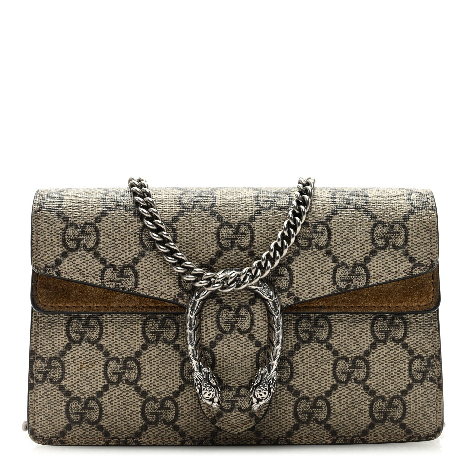 Gucci GG Supreme Monogram Super Mini Dionysus Shoulder Bag Taupe 1 of 9
