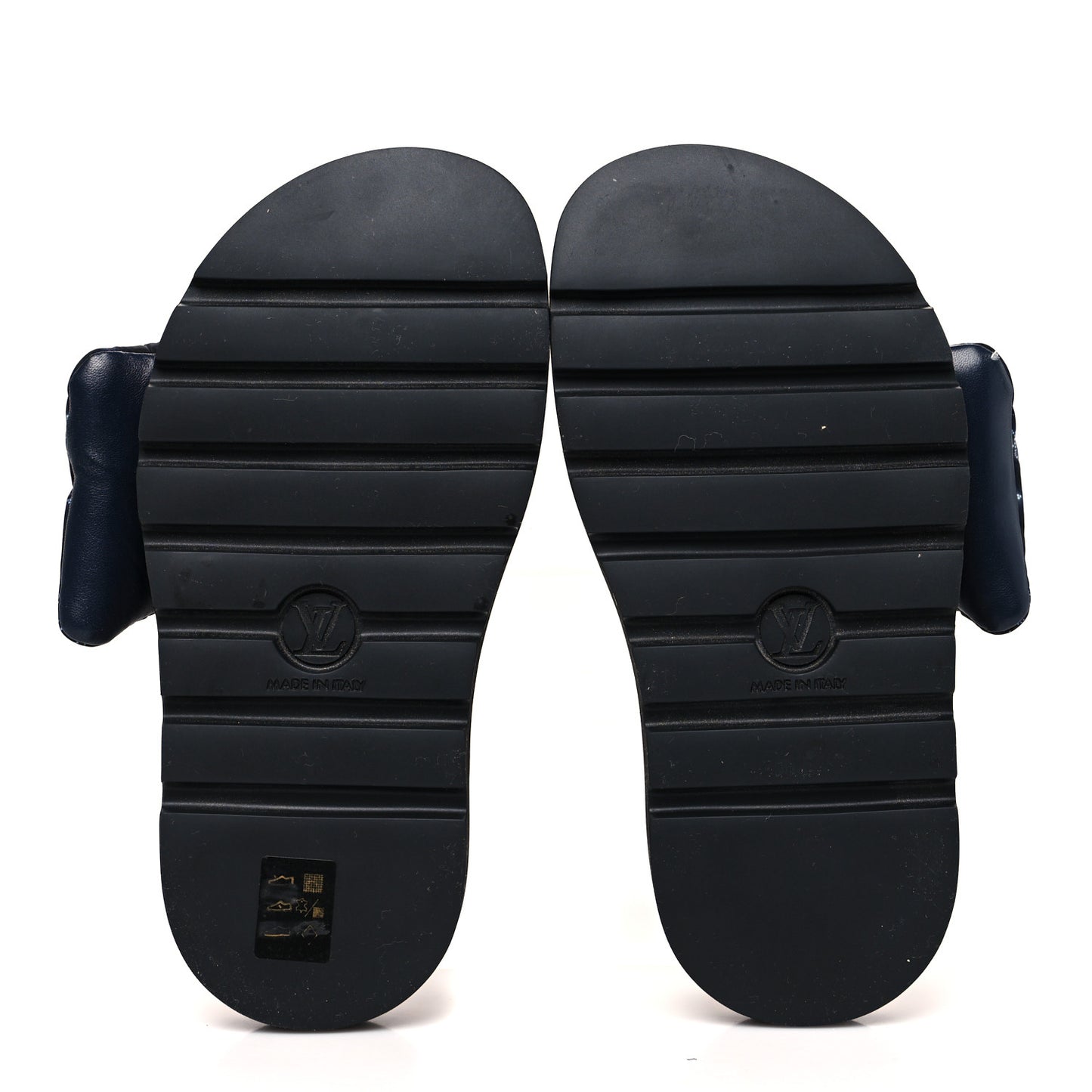 Nylon Monogram Womens Pool Pillow Comfort Mules 36 Navy Blue