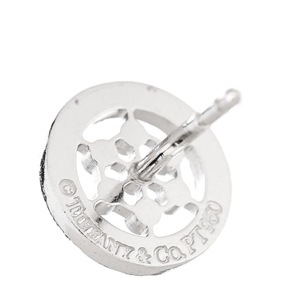 Tiffany Platinum Diamond .30ct Circle Stud Earrings 4 of 4