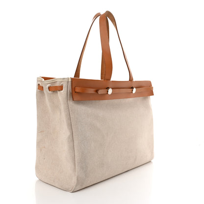 Hermes Toile Vache Hunter Herbag Cabas MM Natural 4 of 17