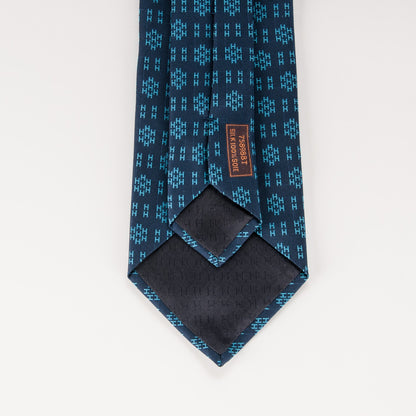 Hermes Woven Silk Mens Neck Tie Bleu 5 of 5