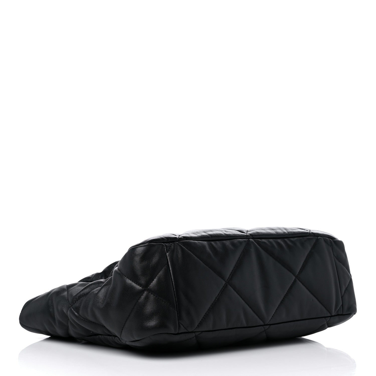 Chanel Lambskin Quilted Chanel 19 East West Shopping Bag Black 4 of 12