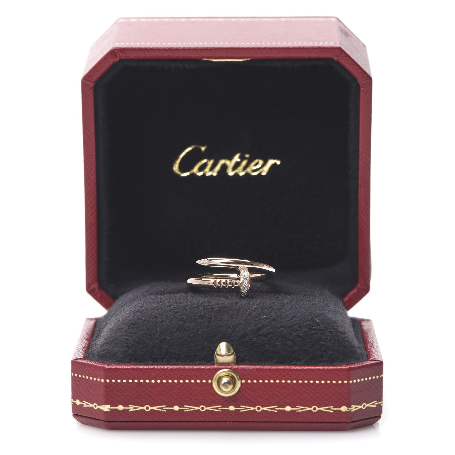 Cartier 18K Pink Gold Diamond Juste Un Clou Ring 54 6.75 5 of 5