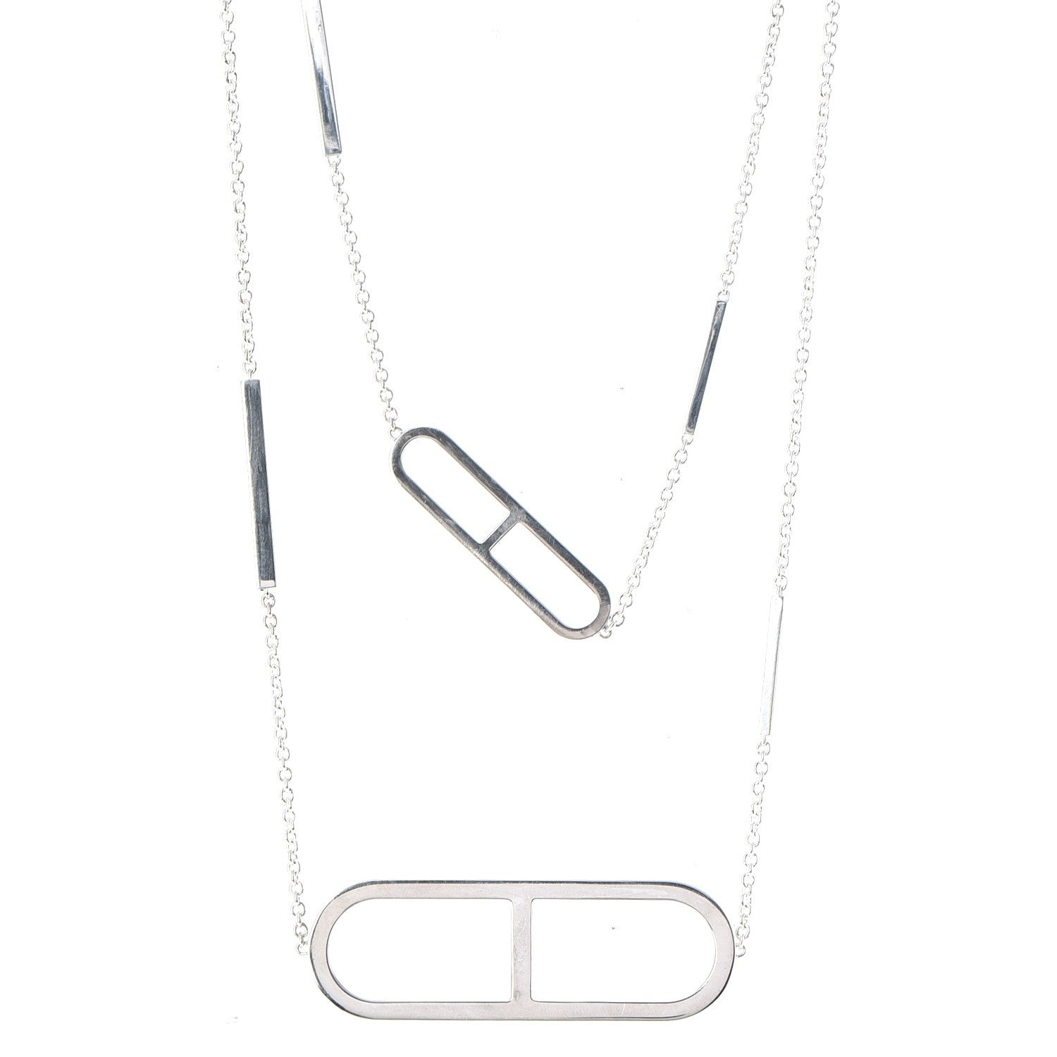 Hermes Sterling Silver Ever Chaine d'Ancre Long Necklace 1 of 6