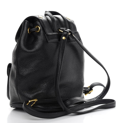 MCM Grained Calfskin Studded Drawstring Backpack Black 3 of 11