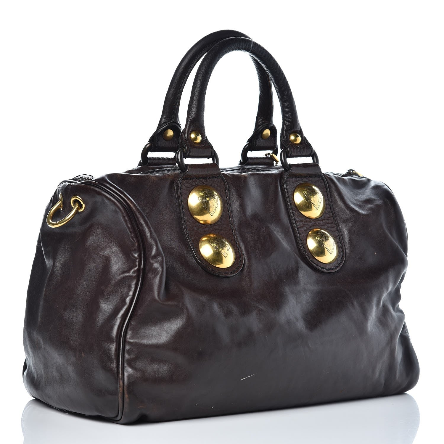 Gucci Calfskin Medium Babouska Boston Tote Dark Brown 3 of 14