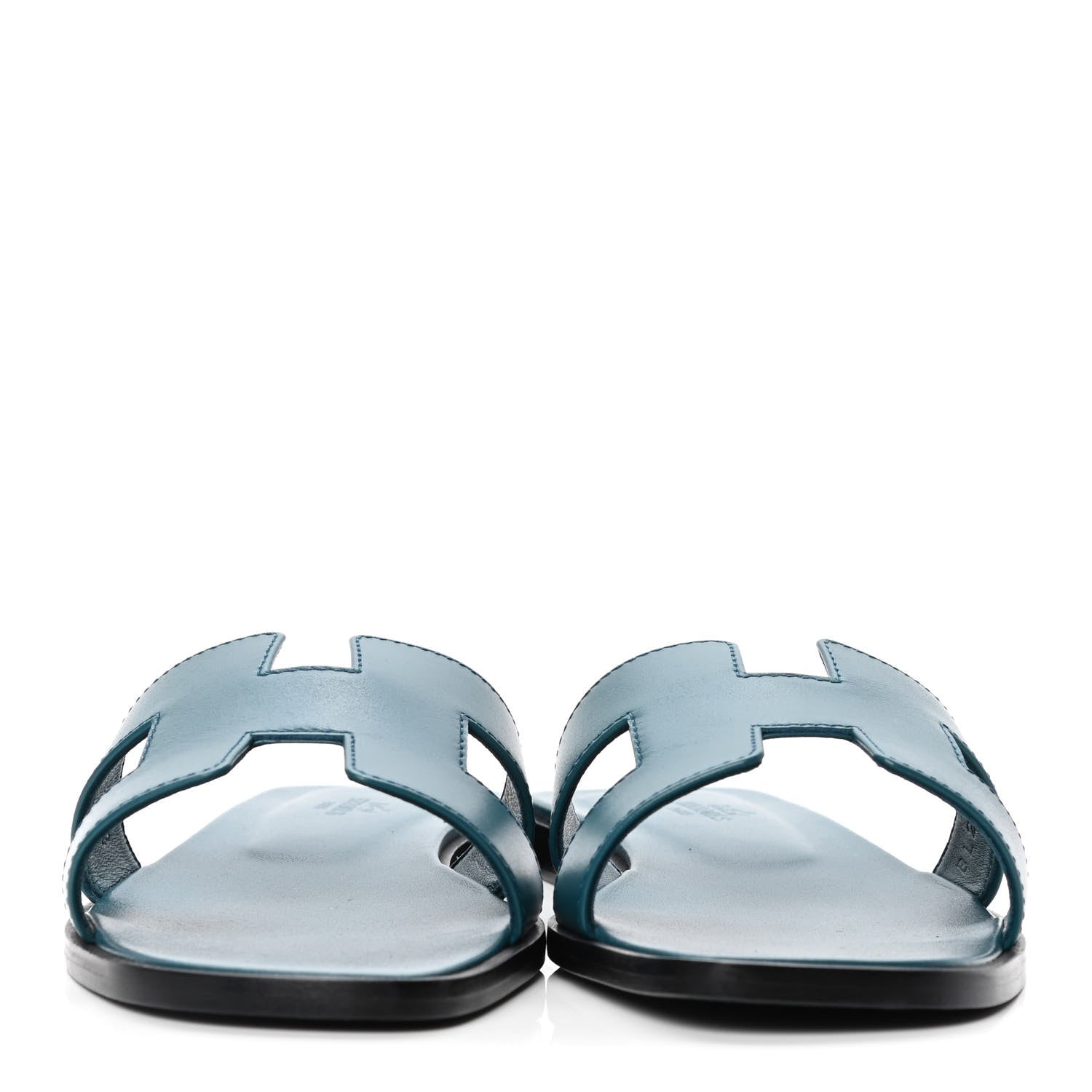 Hermes Box Calfskin Oran Sandals 38 Blue Velvet 3 of 4