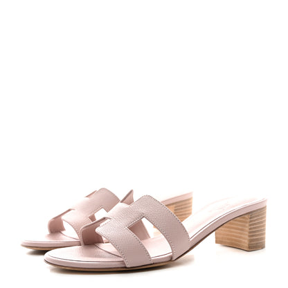 Hermes Epsom Oasis Sandals 36.5 Rose Porcelaine 3 of 8
