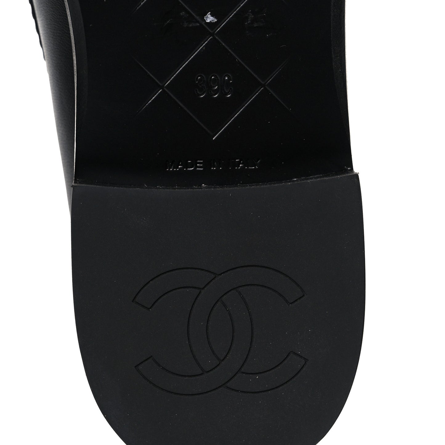 Lambskin Quilted CC Turnlock Loafers 39 Black