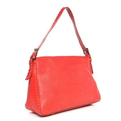 Fendi Calfskin Romano Selleria Forever Mama Baguette Red 3 of 14