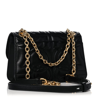 Salvatore Ferragamo Calfskin Quilted Gancini Small Flap Bag Black 2 of 11