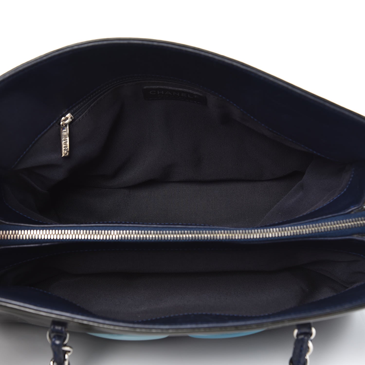 Chanel Vinyl Lipstick Tote Dark Navy Blue 6 of 14