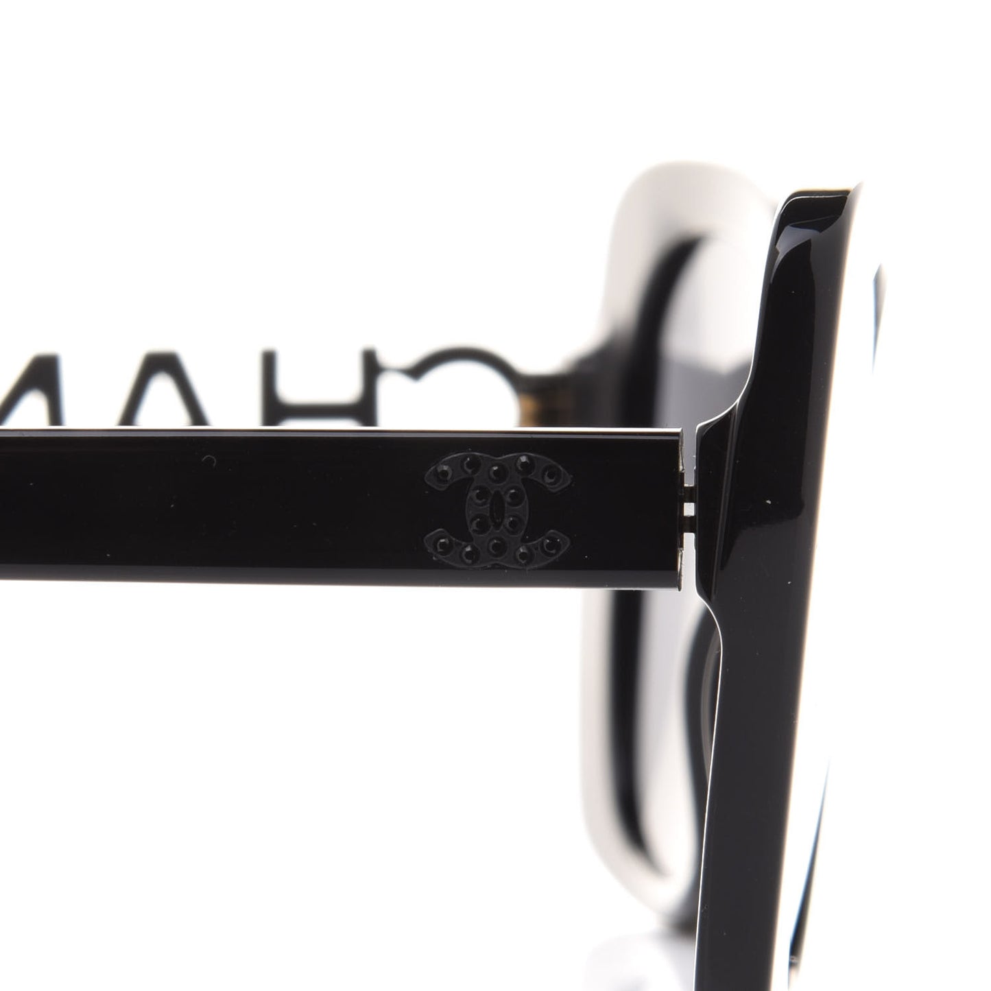 Acetate Strass Polarized Square Sunglasses 5422-B Black