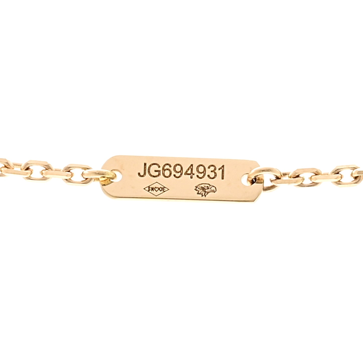 18K Yellow Gold Guilloche Vintage Alhambra Pendant Necklace
