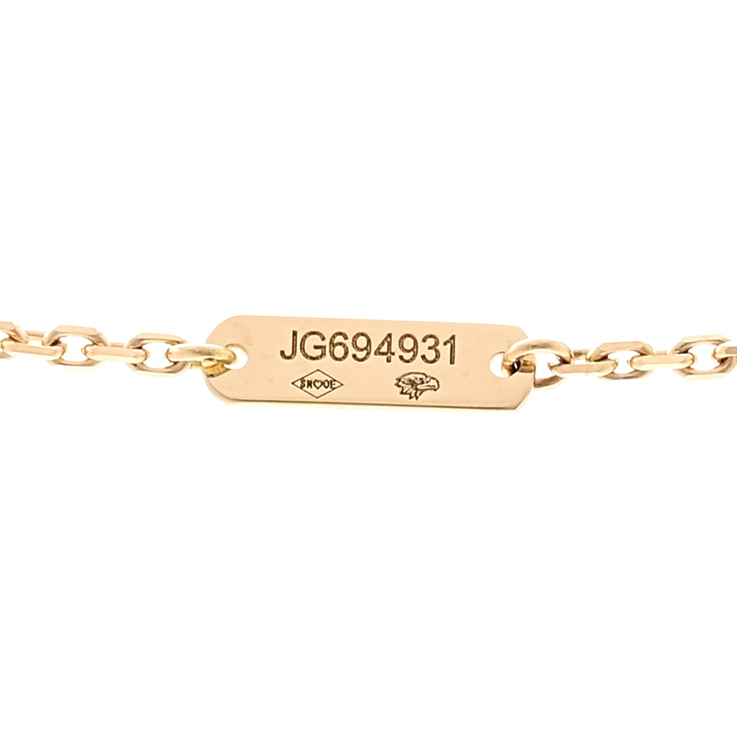 Van Cleef & Arpels 18K Yellow Gold Guilloche Vintage Alhambra Pendant Necklace 5 of 6