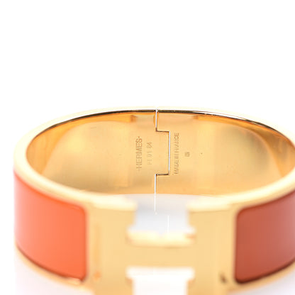 Hermes Enamel Wide Clic Clac H Bracelet PM Orange 5 of 6