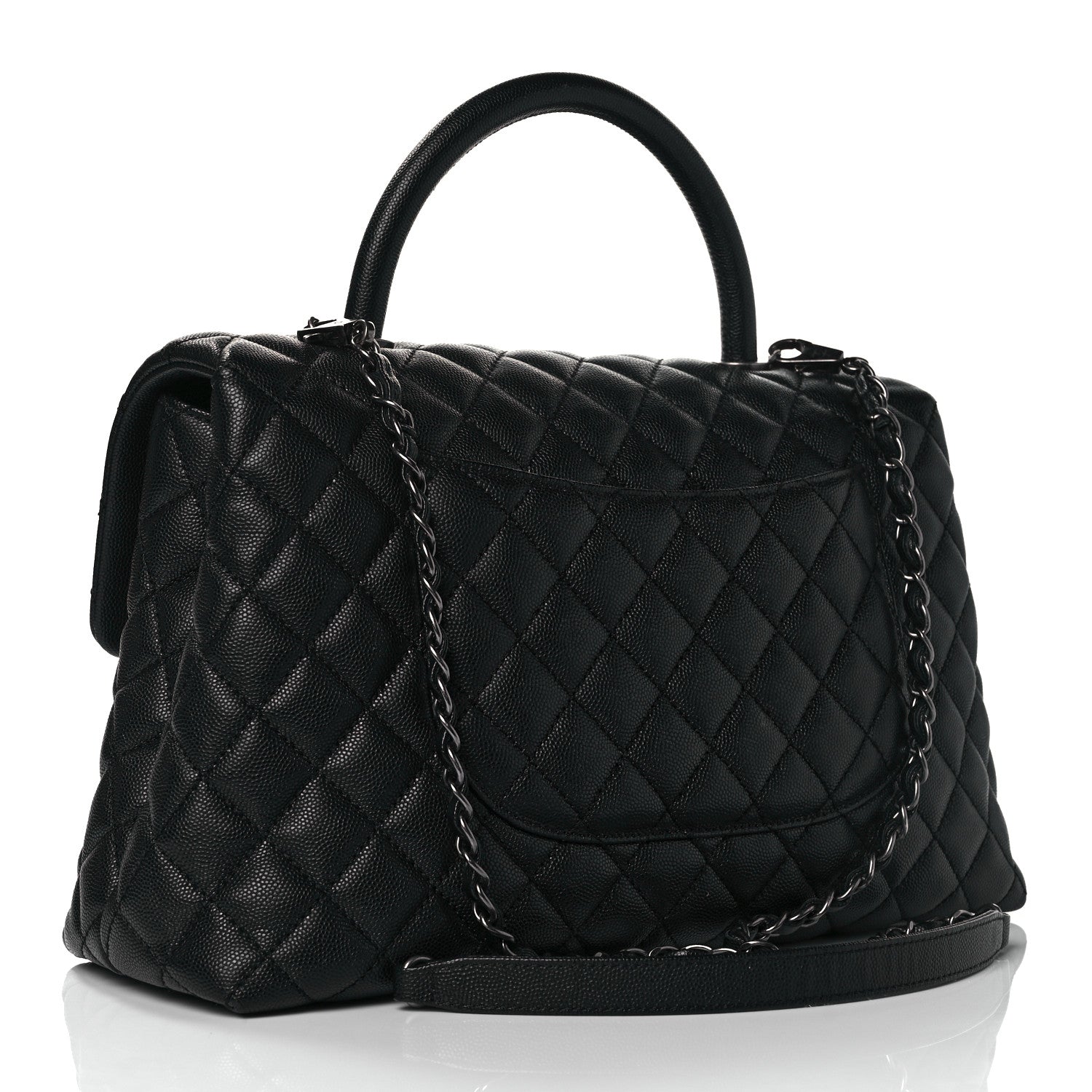 Chanel Caviar Quilted Medium Coco Handle Flap Black 3 of 9