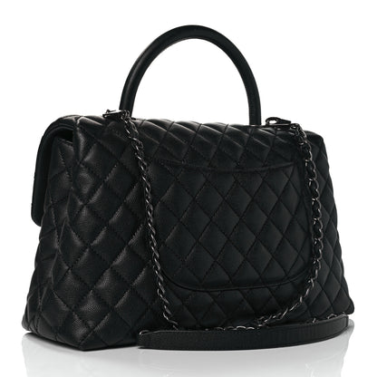 Chanel Caviar Quilted Medium Coco Handle Flap Black 3 of 9