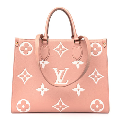 Louis Vuitton Empreinte Monogram Giant Onthego MM Rose Trianon Creme 1 of 8