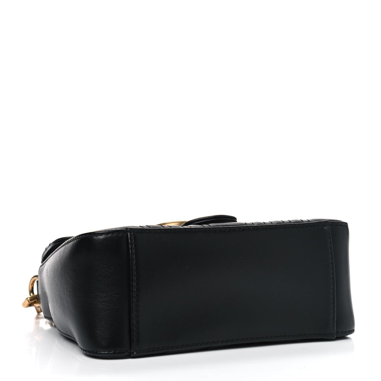 Calfskin Matelasse Mini GG Marmont Top Handle Shoulder Bag Black