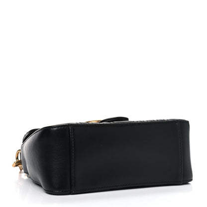 Gucci Calfskin Matelasse Mini GG Marmont Top Handle Shoulder Bag Black 3 of 5