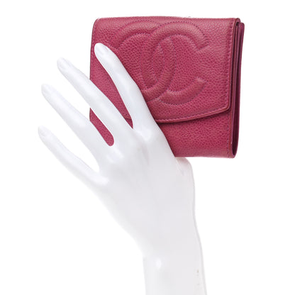Chanel Caviar Timeless CC Compact French Wallet Pink 2 of 12