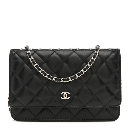 Chanel Lambskin Quilted Wallet On Chain WOC Black 1 of 13